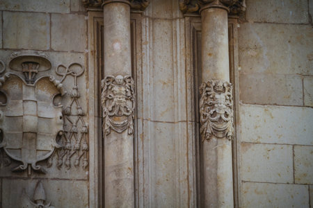 Columns, Spanish town of Alcala de Henares, palaces and ancient university