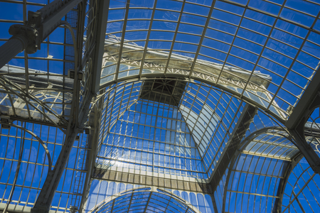 Historical Crystal Palace in the Retiro park Madrid, Spainのeditorial素材