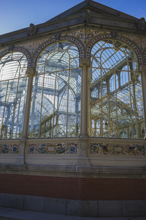 Crystal Palace in the Retiro park Madrid, Spainのeditorial素材