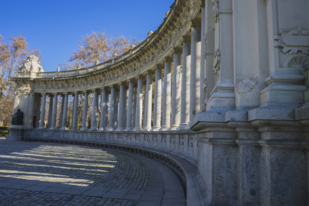 Monument to King Alfonso XII, Lake in Retiro park, Madrid Spainのeditorial素材
