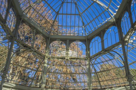 Crystal Palace in the Retiro park Madrid, Spainのeditorial素材