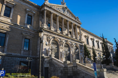 National Library of Madrid, Spain. architecture and artのeditorial素材