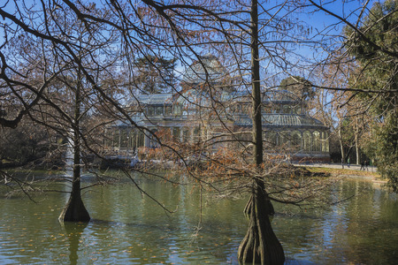 Ancient, Crystal Palace in the Retiro park Madrid, Spainのeditorial素材