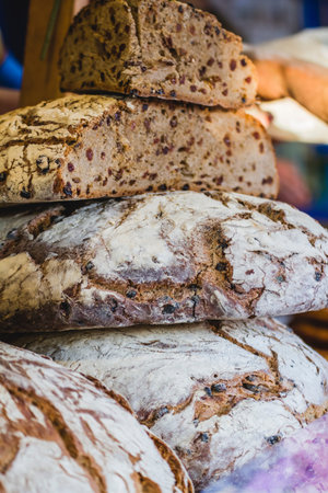 artisan bread in ancient medieval fair, Spainの写真素材