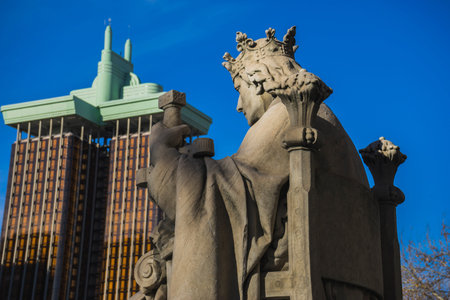 Spanish King, National Library of Madrid, Spain. architecture and artのeditorial素材