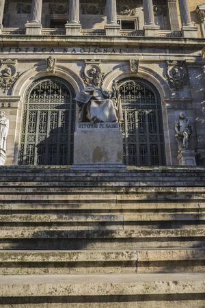 National Library of Madrid, Spain. architecture and artの写真素材