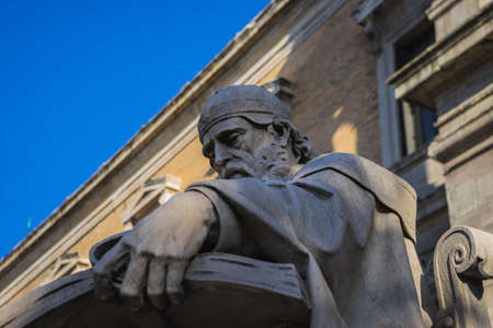 Writer sculpture, National Library of Madrid, Spain. architecture and artのeditorial素材