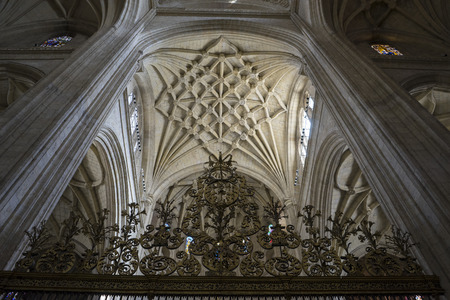 Interior of gothic cathedral of Segovia in Spainのeditorial素材
