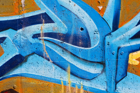 Colorful segment of a graffiti in Spain