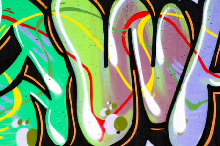 Colorful segment of a graffiti in Spainの写真素材