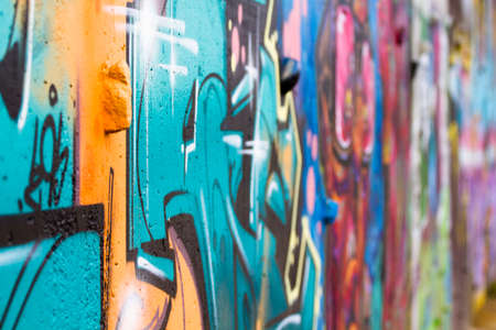 Colorful segment of a graffiti in Spainの写真素材