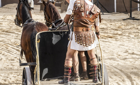 gladiator fights in the arena of the Roman circus, representationの写真素材