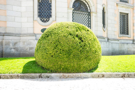 the Granja de San Ildefonso in Madrid, Spain. beautiful villa with gardens and classical sources