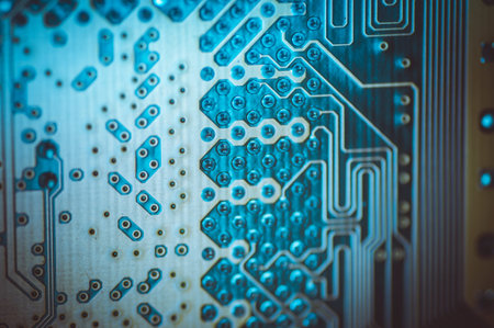 Hardware. Motherboard, computer and electronics modern background