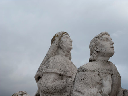 symbol, Cerro de los Angeles in Getafe, Madrid. monument inaugurated by King Alfonso XIIIの写真素材