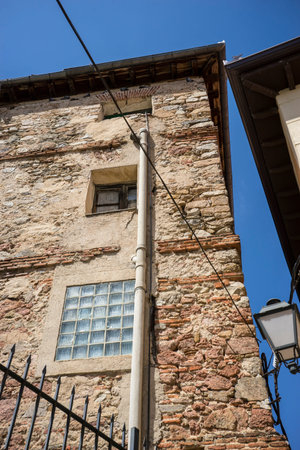 ancient streets of the Granja de San Ildefonso in Madrid, Spain. beautiful villa with gardens and classical sourcesの写真素材