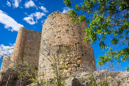 tower medieval castle of Consuegra in the province of Toledo, Spainのeditorial素材