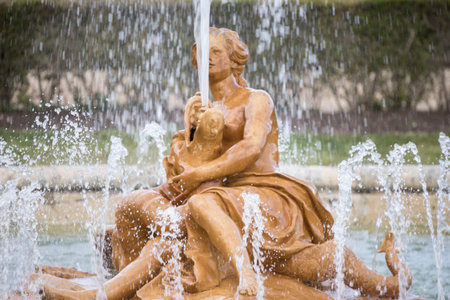Fountains and gardens of the palace of Aranjuez in Madrid, Spain