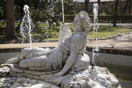 Fountains and gardens of the palace of Aranjuez in Madrid, Spainのeditorial素材
