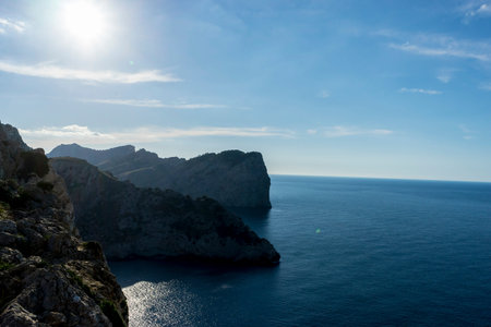 Formentor by the Mediterranean sea on the island of Ibiza in Spain, holiday and summer sceneの写真素材