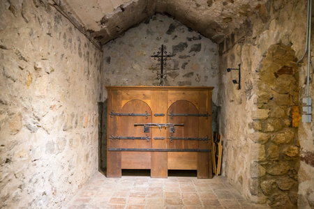 Interior of the medieval castle of the city of Consuegra in Toledo, Spain