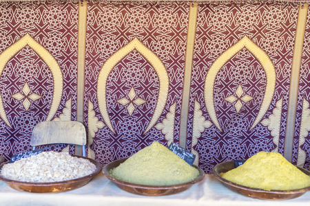 Arabian spices, various types of condiments for cooking, style typical of Arab cultureの写真素材