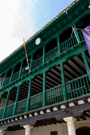 Chinchon, Spanish municipality famous for its old medieval square of green colorの写真素材