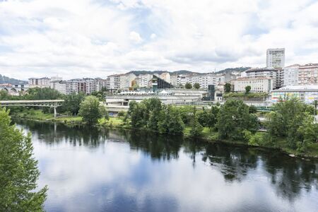 Landscape, Miño river passing through Orense Roman city located in Galicia. Spainの写真素材