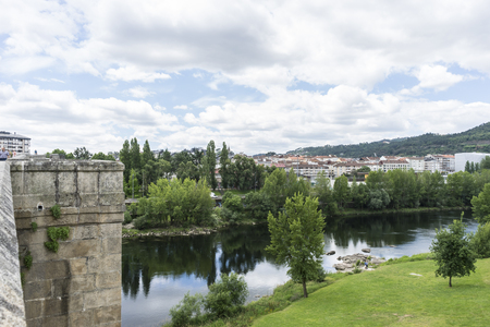Environment, Miño river passing through Orense Roman city located in Galicia. Spainの写真素材