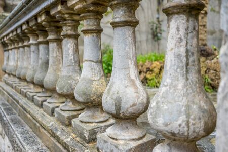 Old stone railing in the city of Valldemossa in the Balearic Islands Spainの写真素材