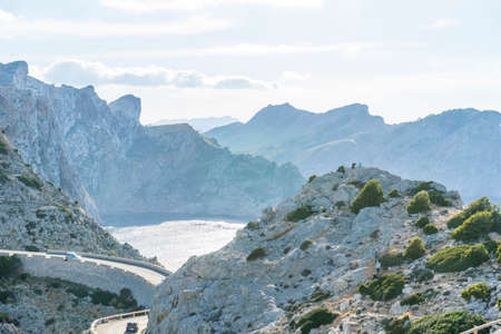 Formentor by the Mediterranean sea on the island of Ibiza in Spain, holiday and summer sceneの写真素材