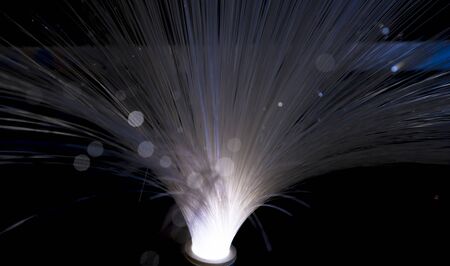 fiber optic showing data or internet communication conceptの写真素材