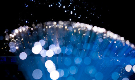 Fibre, fiber optic showing data or internet communication concept