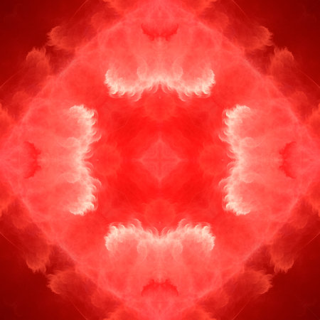 Flower shaped fractal mandala, digital artwork for creative graphic design. Colorful glowing...