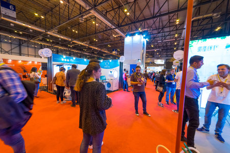 Madrid, Spain. 25 April 2018.Omexpo 2018 digital marketing fair, held in the Ifema pavilions of...