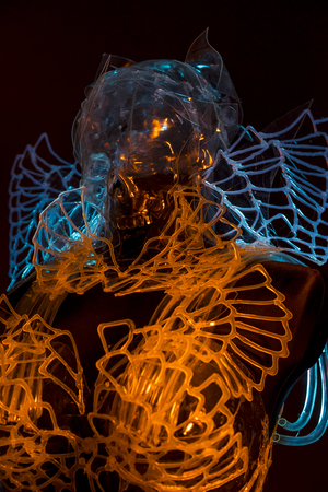 Costume of crystal skull, gothic and dark design made with thermoplastic and artistic modeling materialsのeditorial素材