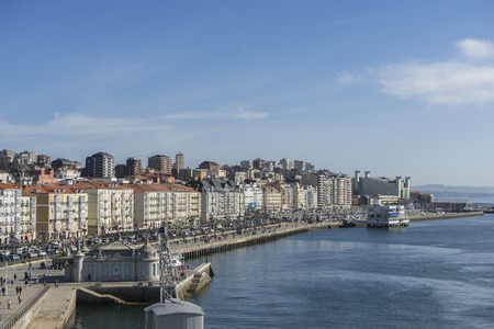 Tourism, View of the Santander Bay in Spain. Cantabrian Sea north of the Iberian Peninsulaの写真素材