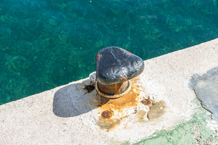 Mooring for boats in a seaport on the island of Mallorca, Balearic Islands, Spain