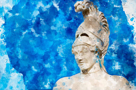 Classic sculpturesÂ´ picture over color background.の写真素材