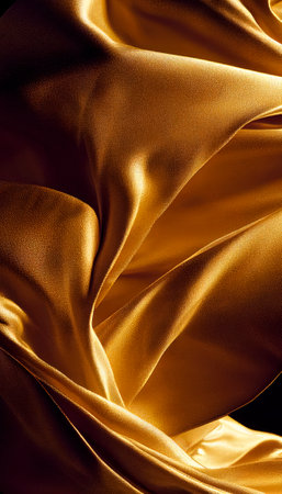 Golden Fabric Weave Illustration: A Luxurious Depiction of Soft and Shimmering Textile Art created with Generative AI technologyの素材