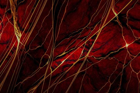 Illustration of a Luxurious White and Red Marble Wall with Intricate Gold Trim and Accents, Perfect for Elegant and Sophisticated Interior Designs, created with Generative AI technologyの素材