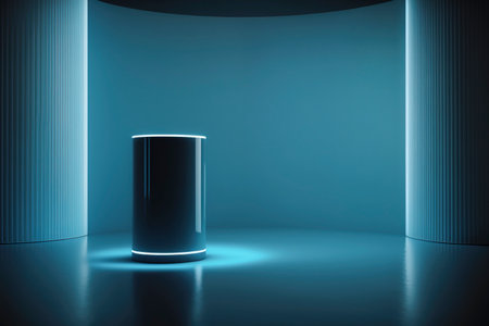 3d stage with circular mezzanine for product presentation or main sample. creative background design. presentation, created with Generative AI technologyの素材