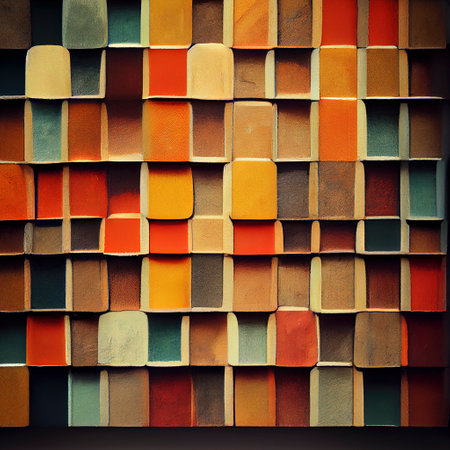 Texture, Colorful boxes, wall of square pieces as a background for wallpaper or creative base designの素材