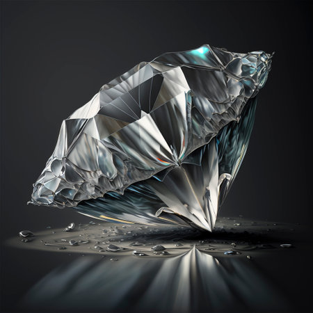Diamond with sparkles and many details, luxury and jewelry, a piece of great beauty and quality., created with Generative AI technologyの素材