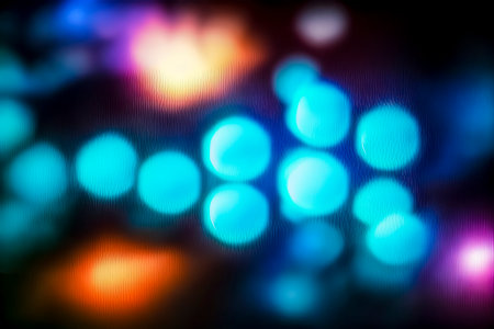 blur background in blue colors. design night image as creative background for modern designs created with Generative AI technologyの素材