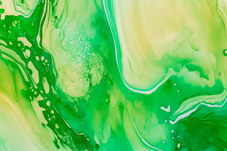 Green Oil or Marble Background Illustration created with Generative AI technologyの素材