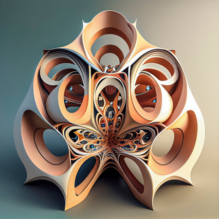 3d parametric designs on a flat background, intricate and elaborate geometries for 3d printingの素材