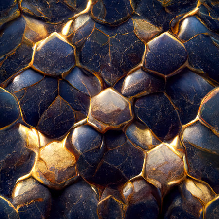 texture of dragon or armadillo scales, image of tough skin with colored scalesの素材