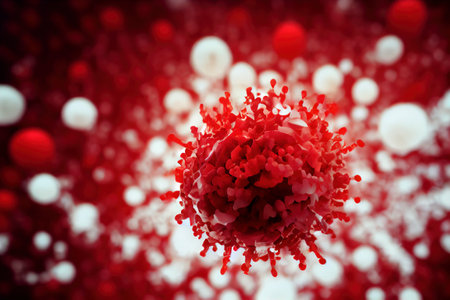 viral disease, virus in the blood coronavirus in the blood infectious disease, pandemic and global health dangerの素材