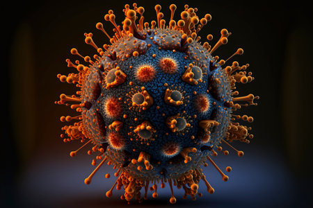 Infection, viral disease, virus in the blood coronavirus in the blood infectious disease, pandemic and global health dangerの素材